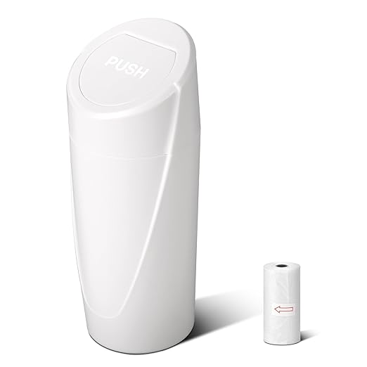 SGLRT Car Trash Can Bin with Lid - Car Garbage Can Cup Holder - White Mini Leakproof Vehicle Trash Garbage Can Bin with 20pcs Trash Bags-Car Organizers and Storage for Front Back Seat Accessories