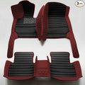 KaiLaiCarCustom Automotive Car Floor Mats for 99.99% Sedan SUV Sports Car Men Women Protection Full Coverage Pads Anti-Slip Leather Floor Lining (Wine red Diamond + Black Strip, D- Diamond + Strip)