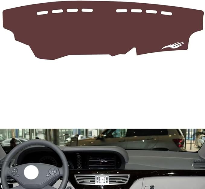 Leather Dashboard Cover Compatible with Mercedes S Class 2006-2012，Dash Cover, Non-Slip Dash Cover, Dash mat Dashboard Cover, Interior Dash Covers