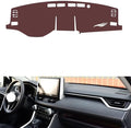 generic leather dashboard cover Compatible with Toyota RAV4 (thick screen 2020，dash cover, Non-Slip Dash Cover, Dash mat Dashboard Cover, Interior Dash Covers, brown