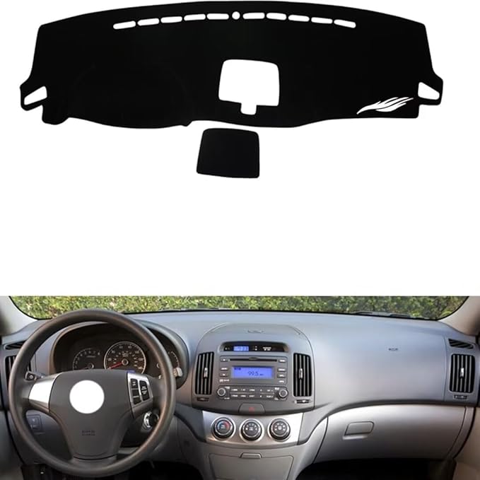leather dashboard cover Compatible with HyundaiHyundai Elantra 2008-2010，dash cover（black）