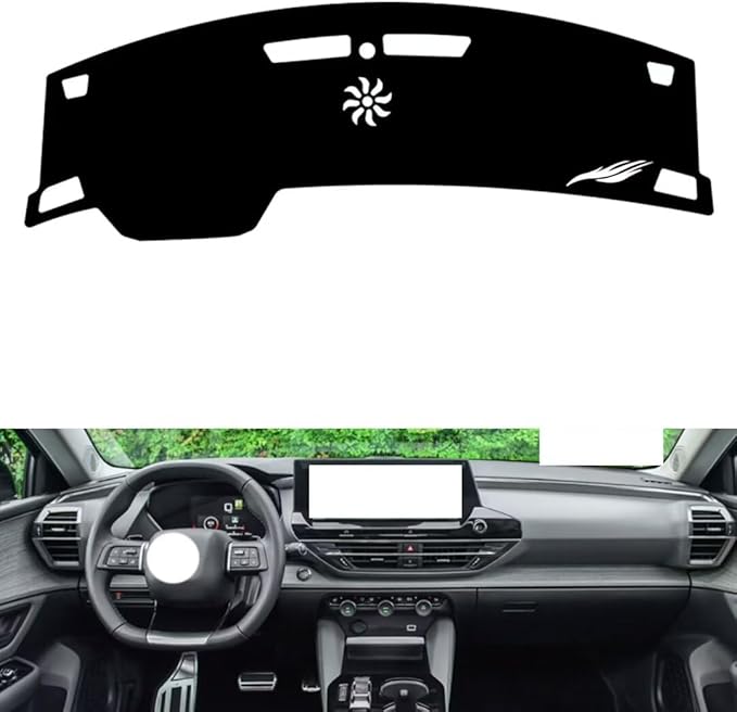 leather dashboard cover Compatible with Citroen C5-X (NO HUD，dash cover（black）