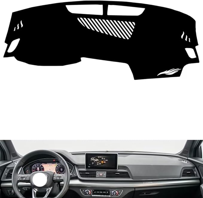 leather dashboard cover Compatible with Audi Q5L 2018-2024，dash cover（black）