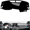 leather dashboard cover Compatible with Audi Q5L 2018-2024，dash cover（black）