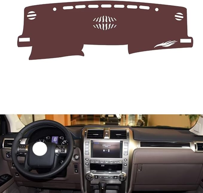 Leather Dashboard Cover Compatible with LEX GX 2010-2022,Dash Board Cover mat Anti-Slip Sun-Proof and dust-Proof(Brown)