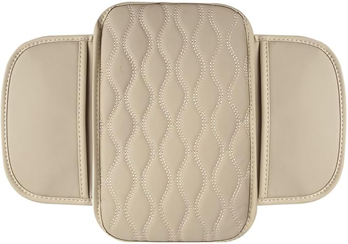 Car Armrest Pad for Genesis GV80 GV70 SUV GV60, Waterproof Center Console Cushion Pad Cover Armrest Storage Box Mat Protection Interior Accessories,A-Beige