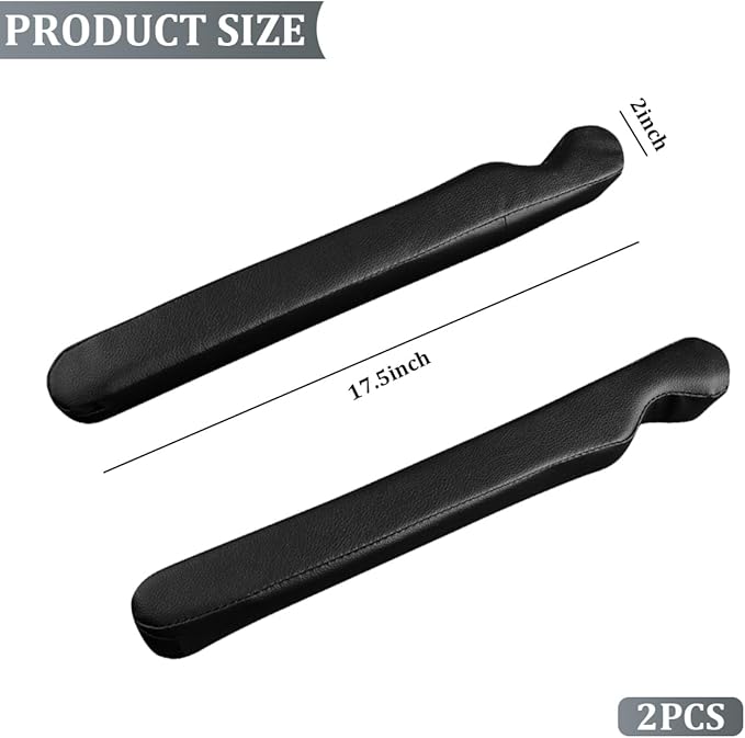 2PCS Car Seat Gap Filler, Leather Vehicle Seat Crevice Blocker Stopper to Prevent Things from Dropping, No-Drop Automotive Interior Console Catcher Plug, Universal for Vehicles (Black)