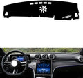 Leather Dashboard Cover Compatible with Mercedes GLC(NO HUD) 2023-2025，Dash Cover（Black）