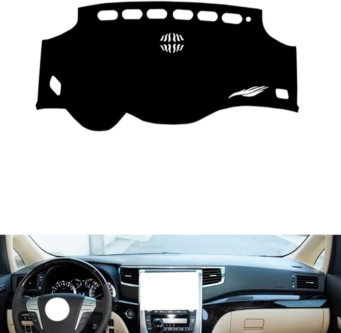 leather dashboard cover Compatible with Toyota Alphard 20 series 2011-2012，dash cover（black）
