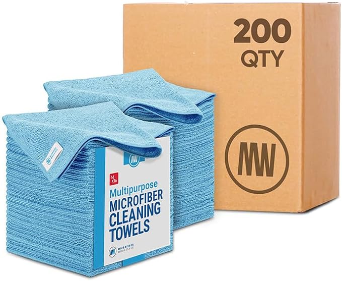 Microfiber Wholesale 16" x 16" All Purpose Towels (Blue-200 Qty)