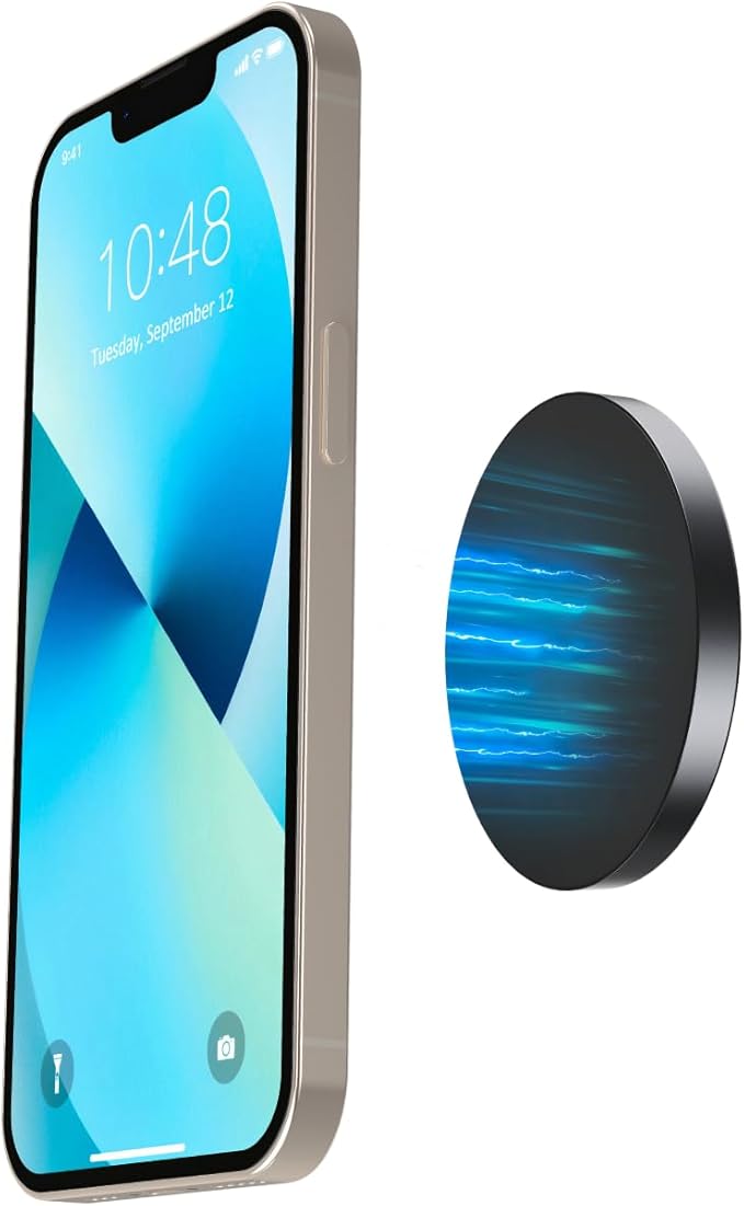 ARLIFE Sticky Magnetic Phone Wall Mount Compatible with Magsafe iPhone 14 13 12 Mini Pro Max, Holder for Samsumg and All Smartphones with Metal Ring. Wall Car Automobile Cradles Dash Shower Mount