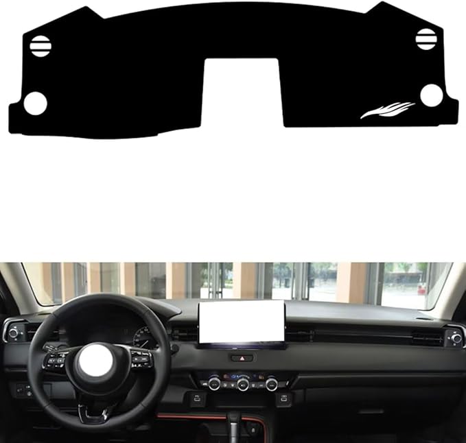 leather dashboard cover Compatible with HONDA VEZEL (speakers on both sides 2023，dash cover（black）