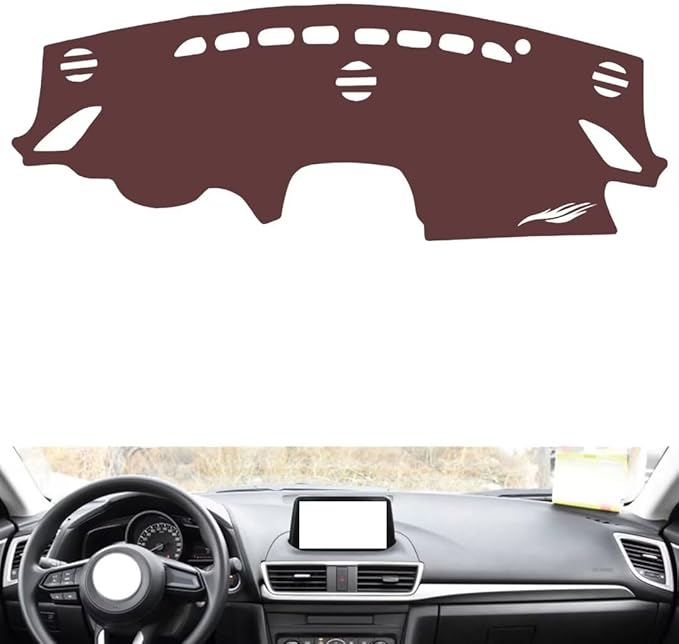 Leather Dashboard Cover Compatible with Mazda 3 Axela (NO HUD) 2014-2019，Dash Cover, Non-Slip Dash Cover, Dash mat Dashboard Cover, Interior Dash Covers