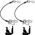 Mi Metty Dog Seat Belt Harness for Car,2pcs Dog Seatbelt of Coated Wire Leash Safety Restraint,No Chew Tether Cable Vehicle Dog Accessories,Double Clips & Latch (2 Pack Black, 16 inch/40 CM)