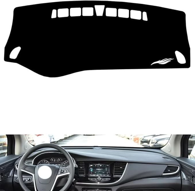 leather dashboard cover Compatible with Buick Encore 2016-2018，dash cover（black）