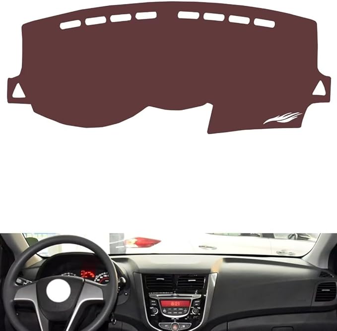 Leather Dashboard Cover Compatible with HyundaiHyundai Verna 2014-2016，Dash Cover, Non-Slip Dash Cover, Dash mat Dashboard Cover, Interior Dash Covers