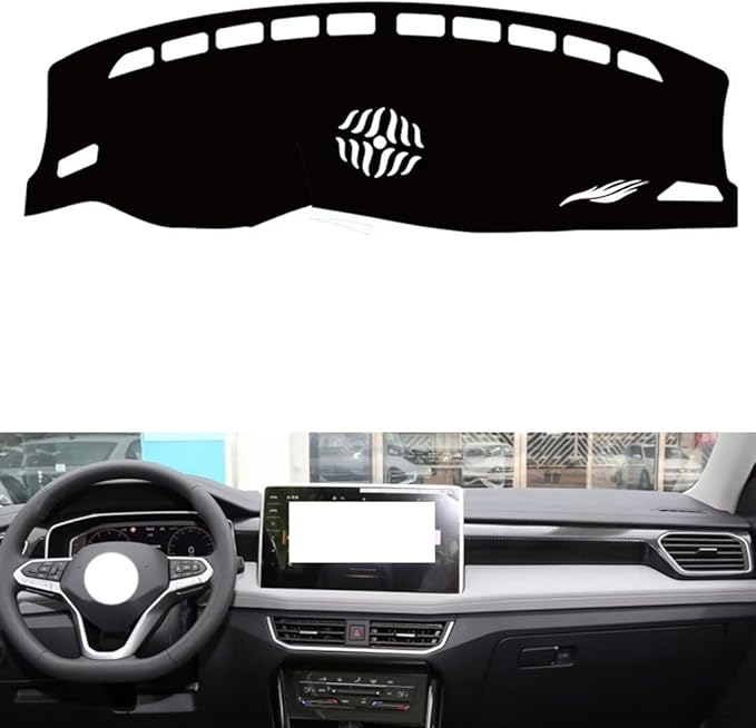leather dashboard cover Compatible with VW Tayron 2023-2024，dash cover（black）