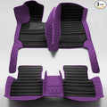KaiLaiCarCustom Automotive Car Floor Mats for 99.99% Sedan SUV Sports Car Men Women Protection Full Coverage Pads Anti-Slip Leather Floor Lining (Purple Diamond + Black Strip, D- Diamond + Strip)