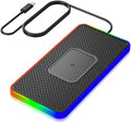 Cordless Car Charging Pad for Mini Electric, 5W/7.5W/10W/15W/20W Charging, Trim-to-Fit Non-Slip Phone Charging Mat with 8 Ambient Light Modes, 100cm Cable,B Type-C
