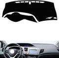 leather dashboard cover Compatible with HONDA CIVIC 2012-2014，dash cover（black）