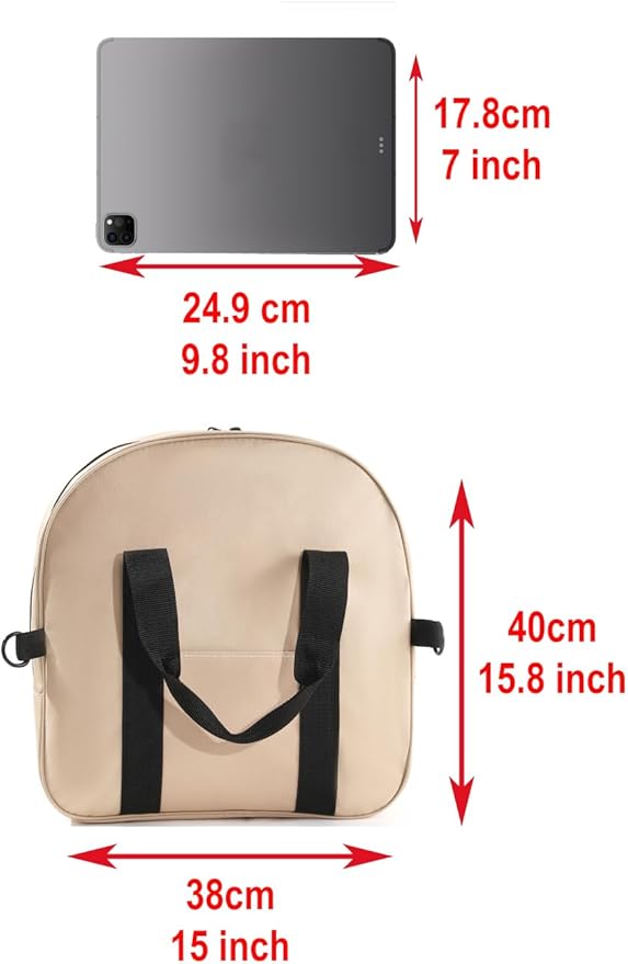 YELAIYEHAO Cable Bag - Jumper Cable Bag - Storage & Organizer for Cables, Cords, and Hoses (Beige, 15.7 X 15.3X 4.3INCH)