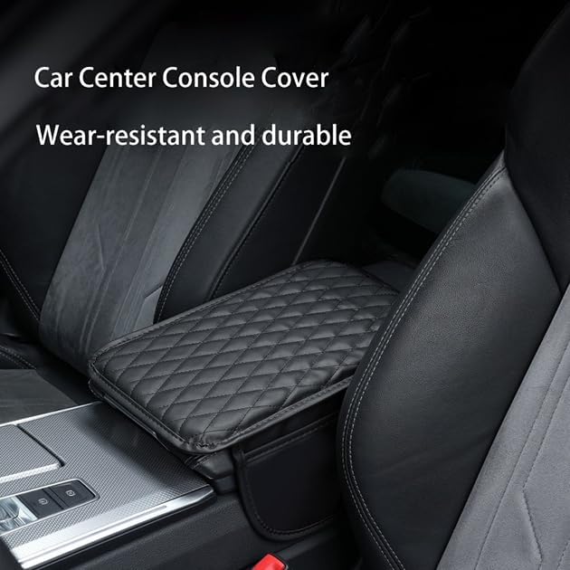 Car Armrest Cover for Nissan Sentra 1982–2025 2026 B18, Center Console Pad, Leather Armrest Box Protector, Waterproof Anti-Scratch Console Lid Cushion,Comfort Interior Accessories,B-Red