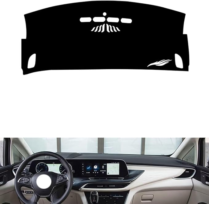 leather dashboard cover Compatible with Buick GL8 ES 653T（No warning light） 20-2023，dash cover（black）