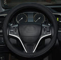 Rueesh Microfiber Leather Steering Wheel Cover Anti-Slip Matte Finish Auto Car Wheel Cover Universal 15 Inch Wheel Cover for Car Embossing Pattern Black Line