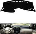 leather dashboard cover Compatible with Nissan Tiida（Half covered） 2011-2015，dash cover（black）