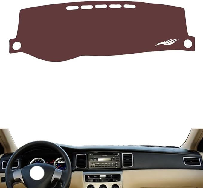 Leather Dashboard Cover Compatible with Toyota Corolla EX 2013-2015,Dash Board Cover mat Anti-Slip Sun-Proof and dust-Proof(Brown)