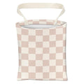 Car Trash Can, Cute Car Trash Bag, Hanging Car Organizer and Storage Bag, Trash Bin for Car Accessories, Vehicle, Travelling, Camping Cute Champagne Checkerboard