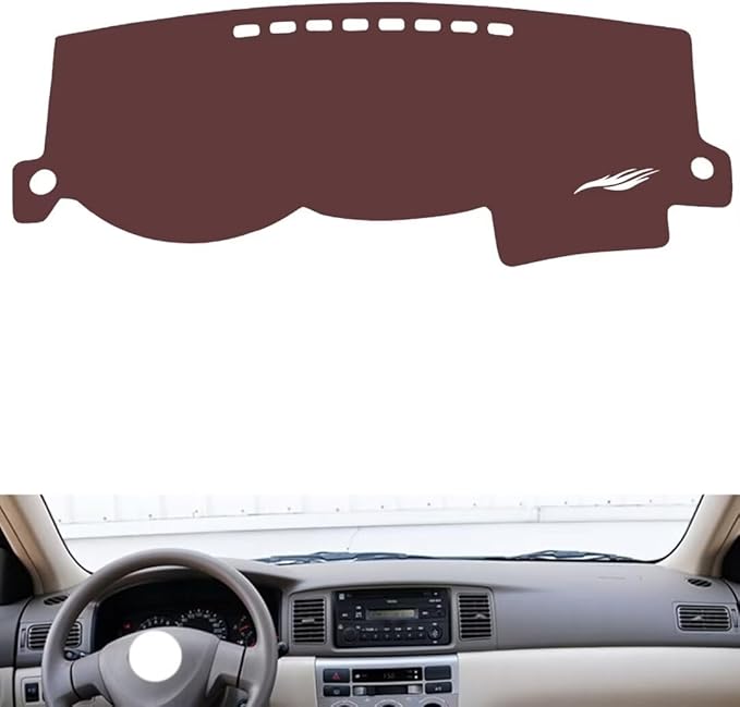 Leather Dashboard Cover Compatible with Toyota Corolla EX 2004-2011,Dash Board Cover mat Anti-Slip Sun-Proof and dust-Proof(Brown)