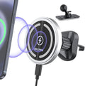 Magnetic Wireless Car Charger Compatible with MagSafe Car Charger Mount, 360° Adjustable Auto Alignment Air Vent Mount for iPhone 13/13 Pro/13 Pro Max/13 Mini/iPhone 12/12 Pro/12 Pro Max,(Silver)