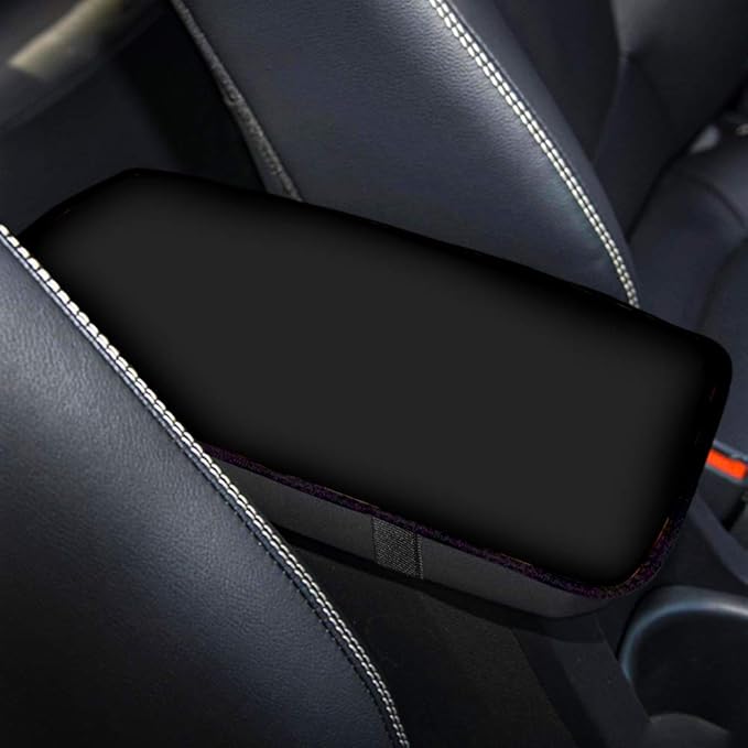Black Auto Center Console Armrest Cover Pad Universal Fit Soft Comfort Center Console Arm Rest Cushion Protectors