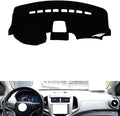 leather dashboard cover Compatible with Chevy Aveo 2014，dash cover（black）