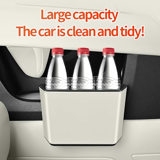 Car Trash Can Storage Pockets - 100% Leak-Proof Organizer,Car Seat Back and Door Hanging Storage,Two Levels Above and Below (beige1)