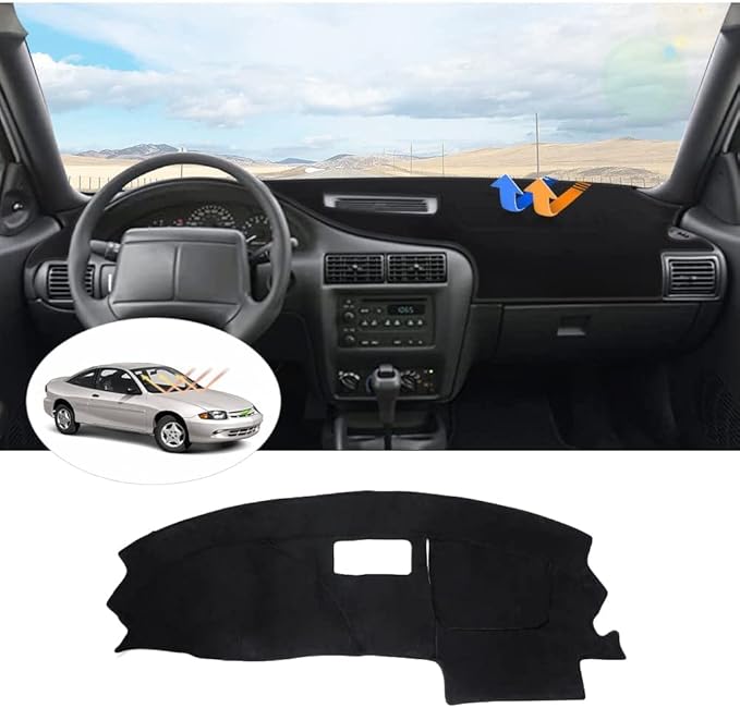 Cartist Dash Cover for 1995-2005 Chevy Chevrolet Cavalier Dashboard Cover Accessories Non-Slip Dash Mat Anti-Glare UV Sunshade Carpet Protector Black