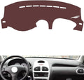 Leather Dashboard Cover Compatible with Peugeot 206,Dash Board Cover mat Anti-Slip Sun-Proof and dust-Proof(Brown)
