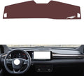 Leather Dashboard Cover Compatible with Ford Edge Plus（Half Covered） 2021-2022,Dash Board Cover mat Anti-Slip Sun-Proof and dust-Proof(Brown)