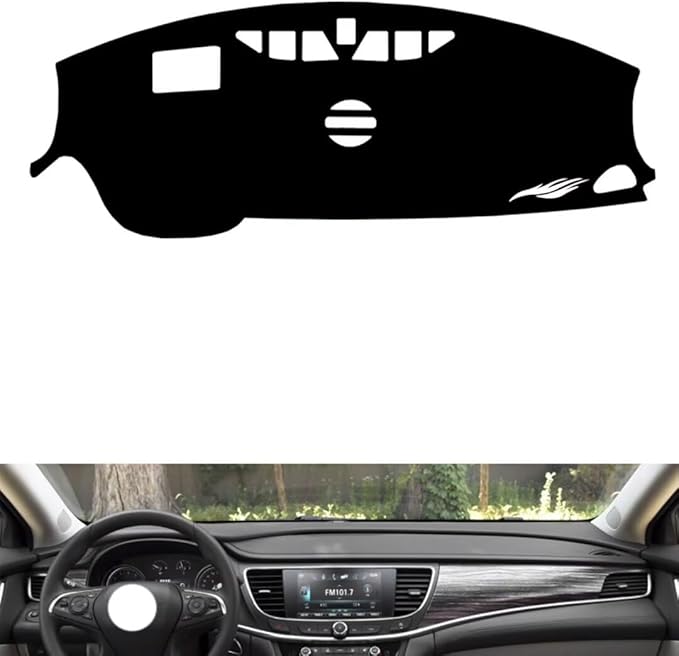 leather dashboard cover Compatible with Buick Lacrosse（HUD,speakers） 2016-2022，dash cover（black）