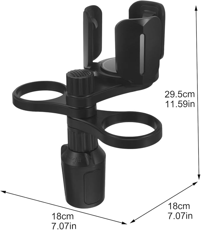 VOSAREA Car Cup Holder Expander with Storage Box and Tray Portable Drink Holder for Various Car Models Non Slip Design for Dining Entertainment and Storage Convenience
