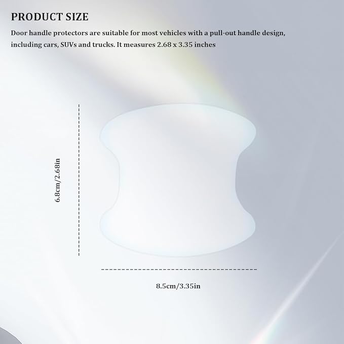 4PCS Car Door Handle Cup Scratch Protectors, Carbon Fiber Anti-Scratches Car Door Cup Protector, Universal Door Handle Protective Film, Car Door Handle Paint Cover Guard Pad for Most Car Handles