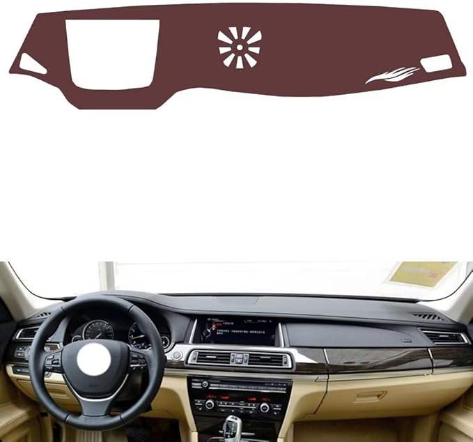 Leather Dashboard Cover Compatible with BMW 7 Series（HUD） 2009-2014，Dash Cover, Non-Slip Dash Cover, Dash mat Dashboard Cover, Interior Dash Covers