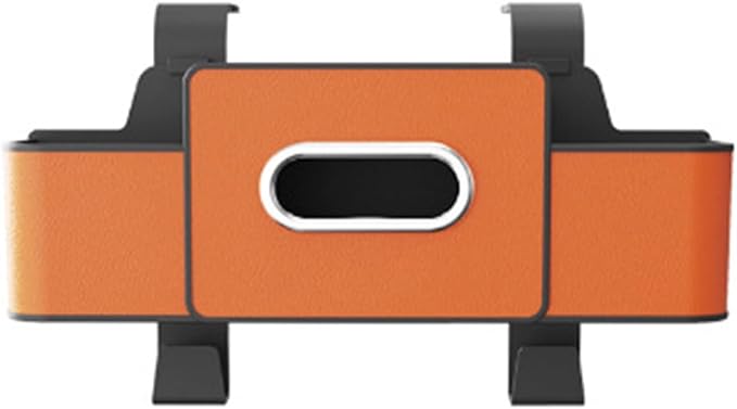 Car Back Seat Organizer with Hooks & Tissue Dispenser – Faux Leather Storage Box with Cup Holders, Multi-Compartment for Sunglasses & Chargers, Compatible with Most Seat Orange 1pc