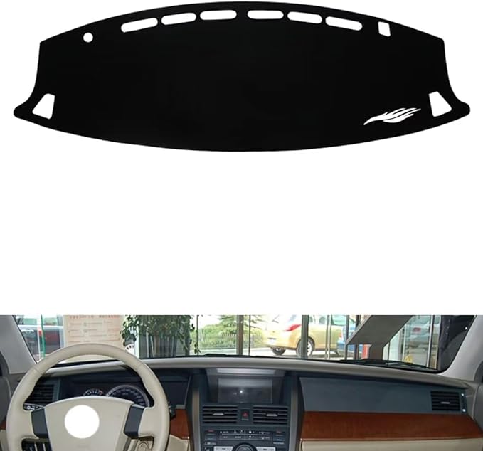 leather dashboard cover Compatible with Nissan Teana 2004-2007，dash cover（black）