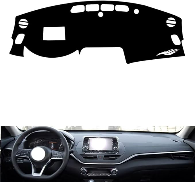 leather dashboard cover Compatible with Nissan Teana（HUD） 2019-20，dash cover（black）