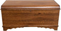 Rustic Red Door Co. Cedar Hope Chest with Waterfall Top, Amish Made Wooden Storage Trunk Box for Bedroom, Blanket, Clothes, Anti-Slam Hinges and Lock, 46", Rustic Quartersawn Oak Wood, Asbury Stain