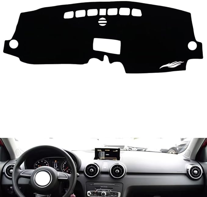 leather dashboard cover Compatible with Audi A1，dash cover（black）