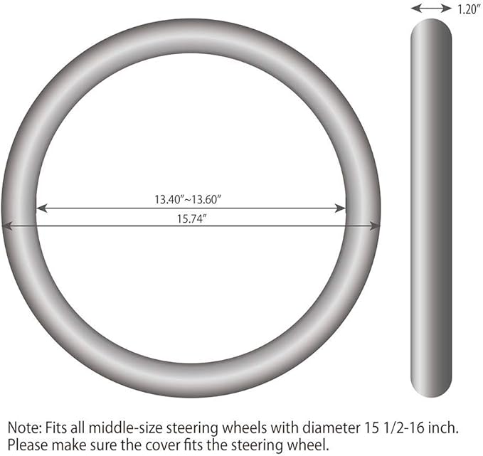 Elantrip Leather Steering Wheel Cover 15 1/2 to 16 inch Universal Large Grip Breathable for Car Truck SUV Jeep Anti Slip Black and Red
