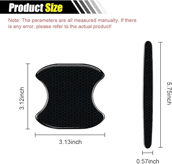 8PCS Car Door Handle Cup Scratch Protector Reflective Sticker - Anti-Scratch Car Door Handle Paint Cover Protective Film Traceless Stickers - Non-Marking Auto Doors Handles Bowl Sticker